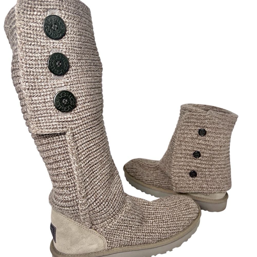 UGG Australia Classic Cardy Convertible Grey Knit Boots Women Size 9 NWOB